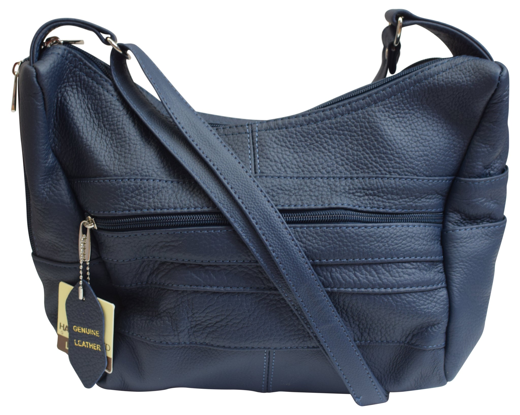Vintage Navy Blue Leather Stone Mountain Adjustable Shoulder Bag/Purse USA  Made | eBay